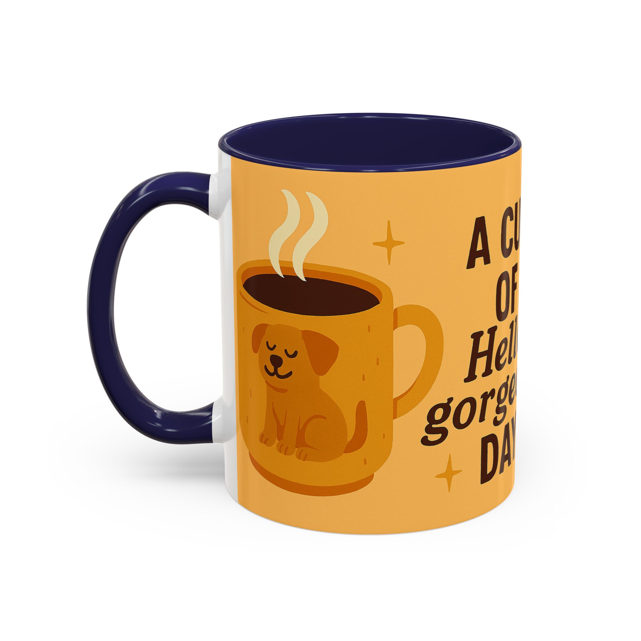 Coffee Mug — "A Cup of Hello, Gorgeous Day" Cute Dog Accent Mug - Image 7