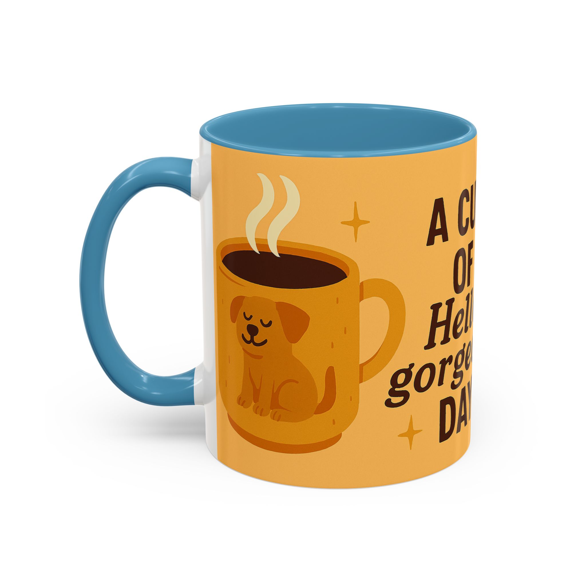 Coffee Mug — "A Cup of Hello, Gorgeous Day" Cute Dog Accent Mug - Image 19