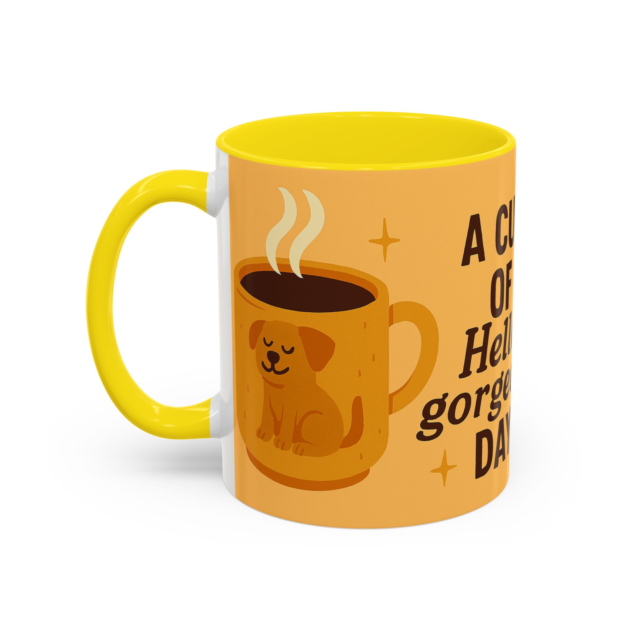 Coffee Mug — "A Cup of Hello, Gorgeous Day" Cute Dog Accent Mug - Image 27