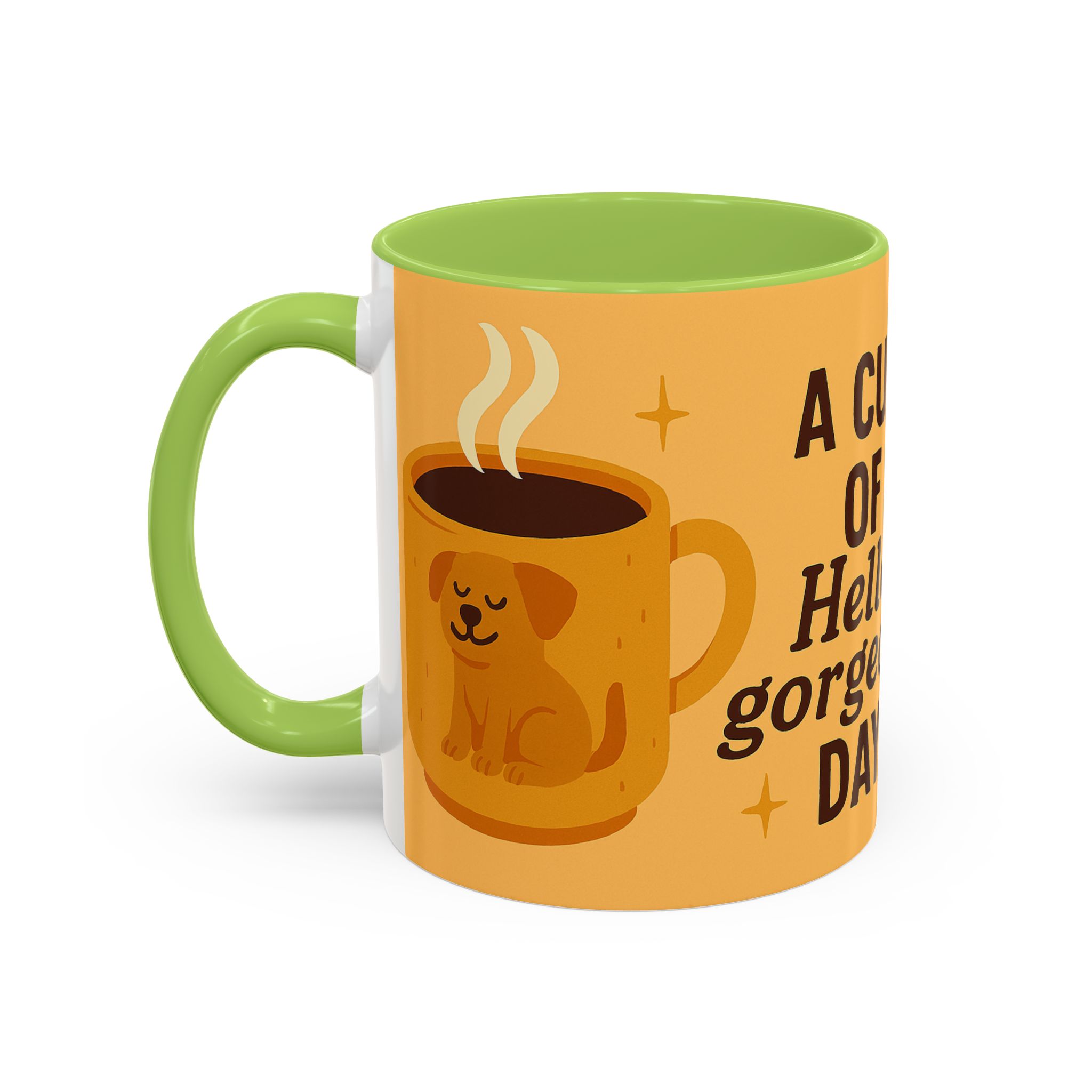 Coffee Mug — "A Cup of Hello, Gorgeous Day" Cute Dog Accent Mug - Image 31