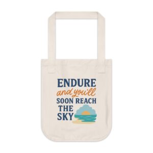 Endure and You'll Soon Reach the Sky Tote Bag | Inspirational Beach Sunset Design