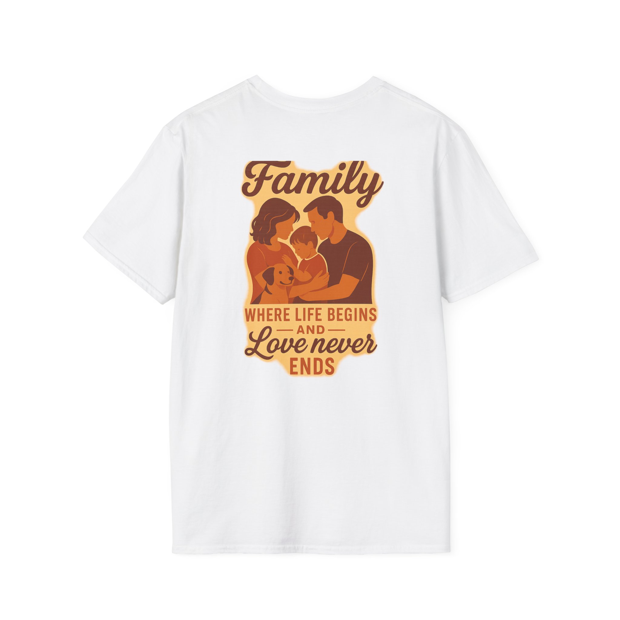 Family Illustration T-Shirt | "Where Life Begins and Love Never Ends" - Image 2