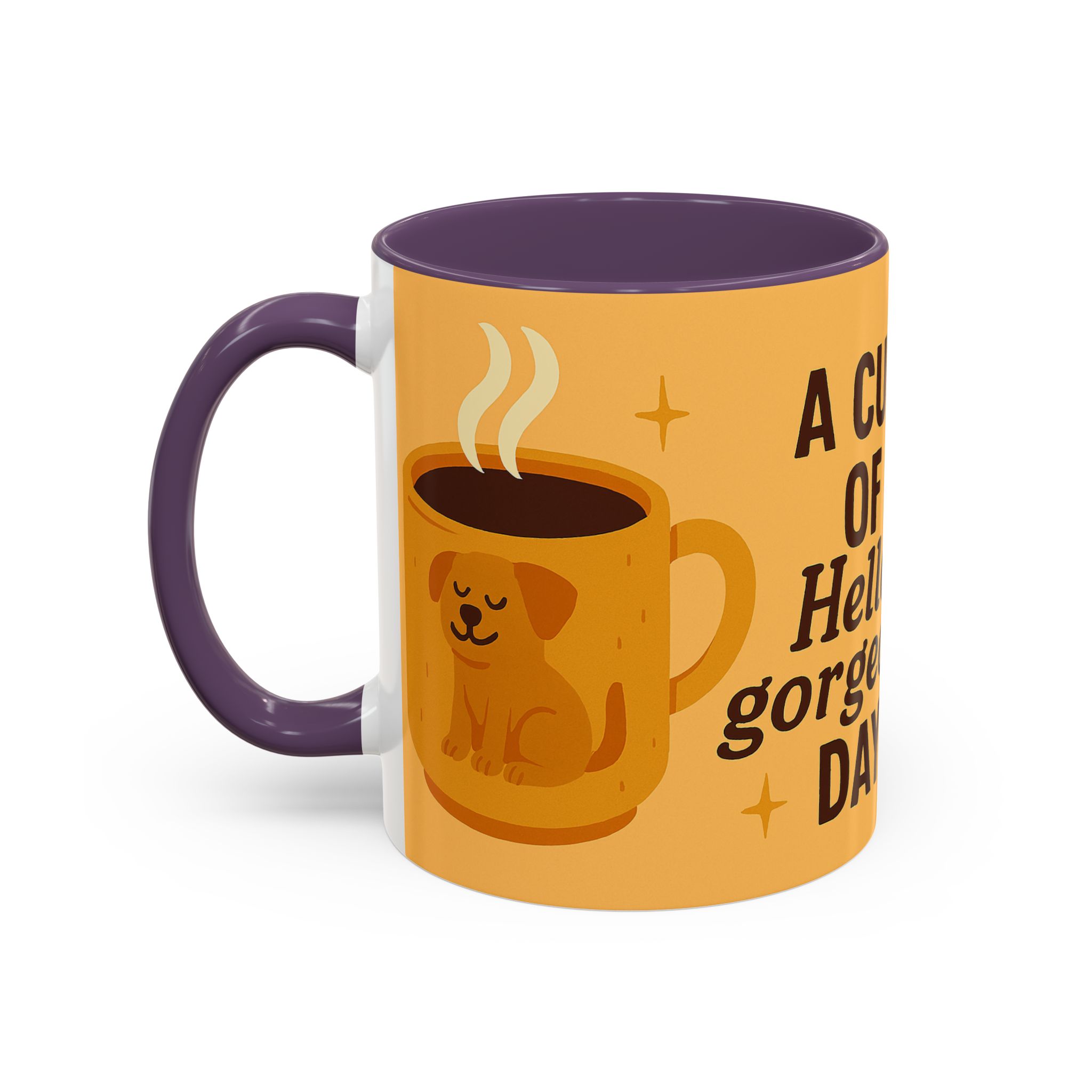 Coffee Mug — "A Cup of Hello, Gorgeous Day" Cute Dog Accent Mug - Image 35