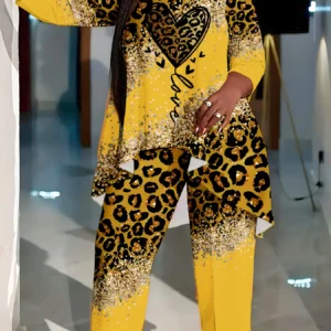 European and American fashion leisure vacation plus size women's suit shirt pants two-piece suit