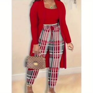 Fashionable and Sexy Plus Size Three Piece Women's Suit